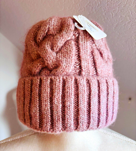Damen beanie strickmütze rosa - strickmütze,